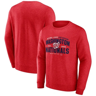 Fanatics Branded Heathered Red Washington Nationals Classic Move Pullover Sweatshirt