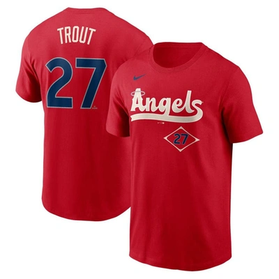 Nike Men's Mike Trout Red Los Angeles Angels City Connect Fuse Name Number T-shirt