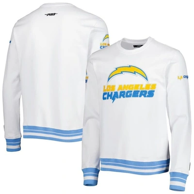 Pro Standard White Los Angeles Chargers Mash Up Pullover Sweatshirt