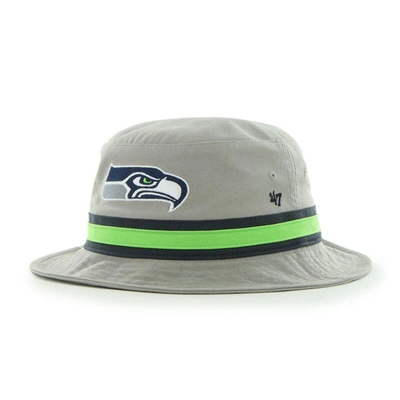47 ' Gray Seattle Seahawks Striped Bucket Hat