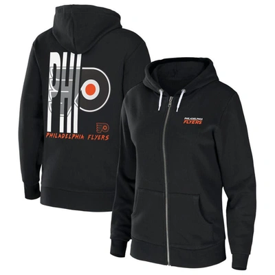 Wear By Erin Andrews Black Philadelphia Flyers Sponge Fleece Full-zip Hoodie