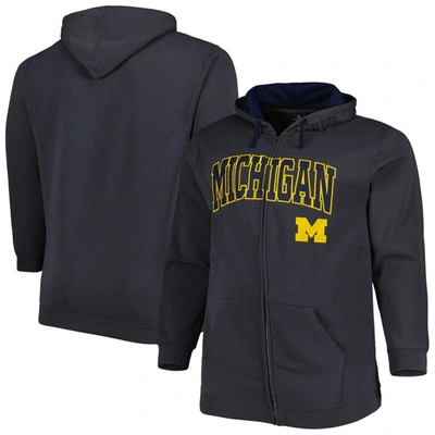 Colosseum Men's  Charcoal Michigan Wolverines Big And Tall Team Full-zip Hoodie