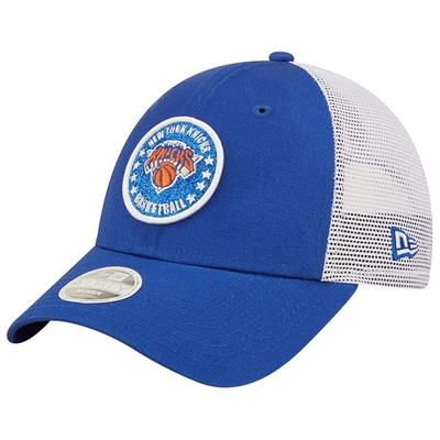 New Era Women's  Royal, White Philadelphia 76ers Glitter Patch 9forty Snapback Hat In Royal,white