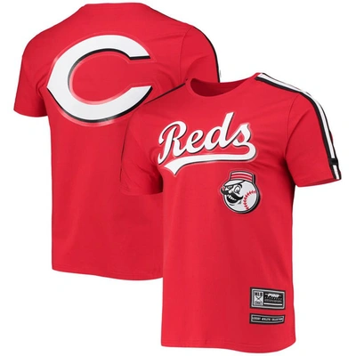 Pro Standard Red Cincinnati Reds Taping T-shirt In Red,black