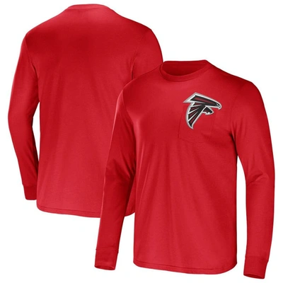 Nfl X Darius Rucker Collection By Fanatics Red Atlanta Falcons Team Long Sleeve T-shirt