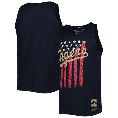 Mitchell & Ness Navy Detroit Tigers Cooperstown Collection Stars And Stripes Tank Top