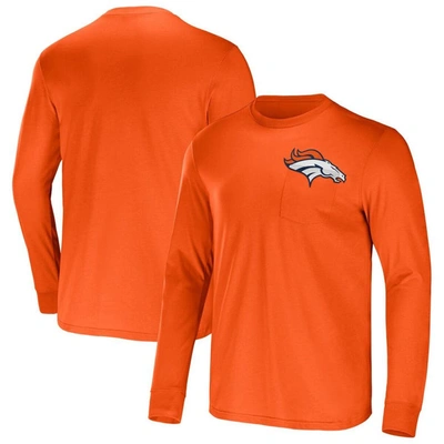 Nfl X Darius Rucker Collection By Fanatics Orange Denver Broncos Team Long Sleeve T-shirt