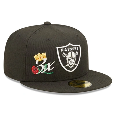 New Era Black Las Vegas Raiders Crown 3x Super Bowl Champions 59fifty Fitted Hat