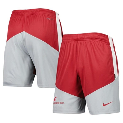 Nike Men's  Crimson, Gray Washington State Cougars Performance Player Shorts In Crimson,gray
