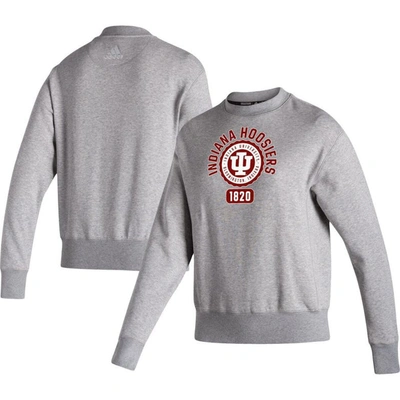 Adidas Originals Adidas Heathered Gray Indiana Hoosiers Vintage Circle Pullover Sweatshirt