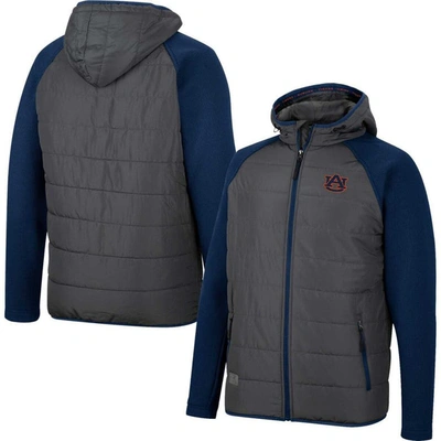 Colosseum Men's  Charcoal, Navy Auburn Tigers Good On You Raglan Full-zip Jacket In Charcoal,navy