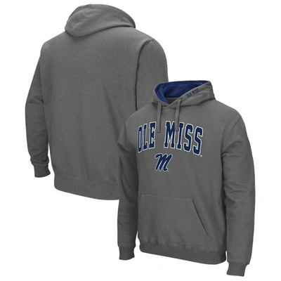 Colosseum Men's  Charcoal Ole Miss Rebels Arch & Team Logo 3.0 Pullover Hoodie
