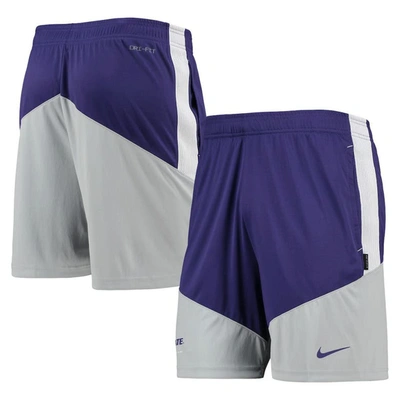 Nike Men's  Purple, Gray Kansas State Wildcats Performance Player Shorts In Purple,gray