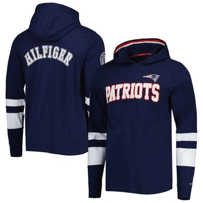 Tommy Hilfiger Navy/white New England Patriots Alex Long Sleeve Hoodie T-shirt