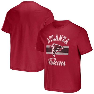 Nfl X Darius Rucker Collection By Fanatics Red Atlanta Falcons Stripe T-shirt