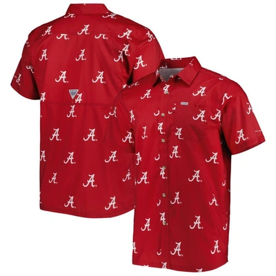 Columbia Crimson Alabama Crimson Tide Super Slack Tide Omni-shade Team Button-up Shirt