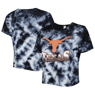 Zoozatz Black Texas Longhorns Cloud-dye Cropped T-shirt