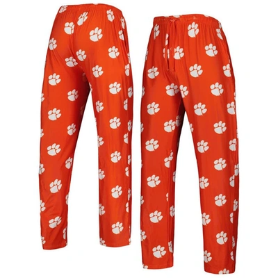 Concepts Sport Orange Clemson Tigers Logo Flagship Allover Print Trousers