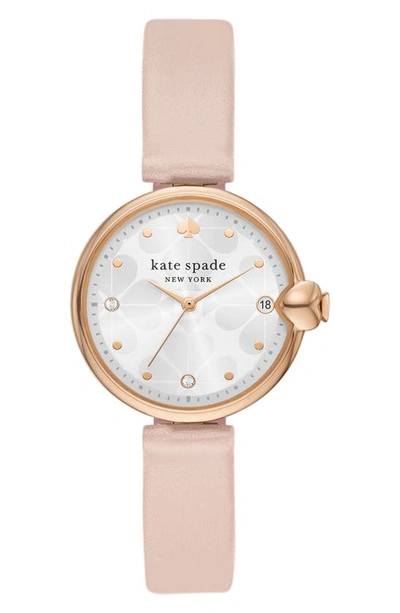 Kate Spade Chelsea Park Leather Strap Watch, 32mm In Pink