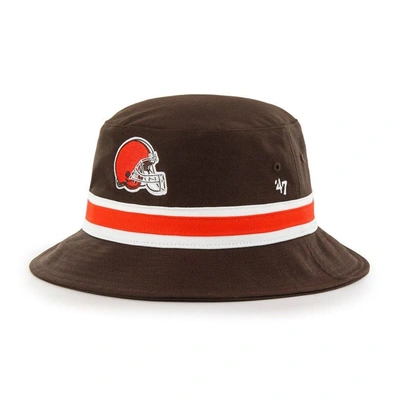 47 ' Brown Cleveland Browns Logo Striped Bucket Hat