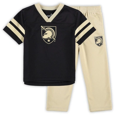 Outerstuff Kids' Toddler Black/gold Army Black Knights Red Zone Jersey & Pants Set