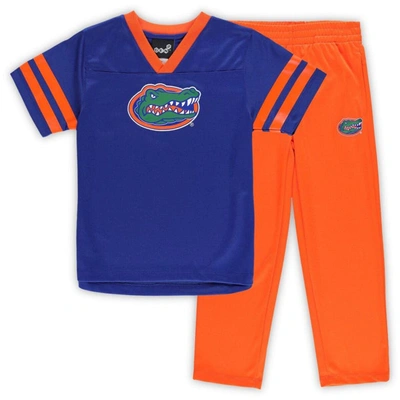 Outerstuff Kids' Preschool Royal/orange Florida Gators Red Zone Jersey & Pants Set