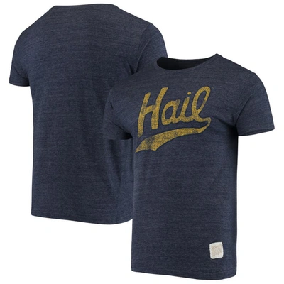 Retro Brand Original  Heathered Navy Michigan Wolverines Vintage Hail Tri-blend T-shirt