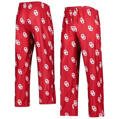 Concepts Sport Crimson Oklahoma Sooners Logo Flagship Allover Print Pants