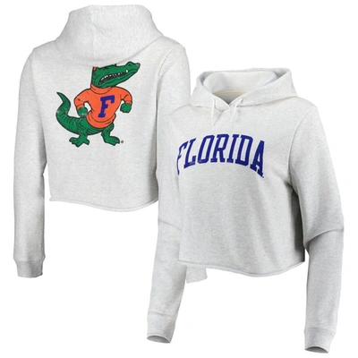 League Collegiate Wear Ash Florida Gators 2-hit 1636 Cropped Pullover Hoodie
