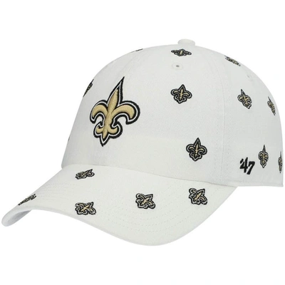 47 ' White New Orleans Saints Confetti Clean Up Adjustable Hat