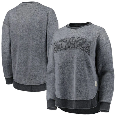 Pressbox Black Georgia Bulldogs Ponchoville Pullover Sweatshirt