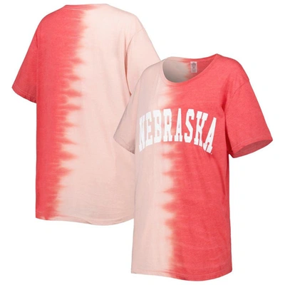Gameday Couture Scarlet Nebraska Huskers Find Your Groove Split-dye T-shirt