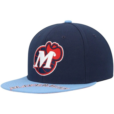 Mitchell & Ness Men's  X Lids Navy, Light Blue Dallas Mavericks Hardwood Classics Reload 3.0 Snapback In Navy,light Blue