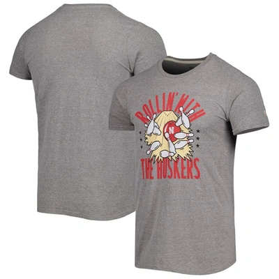 Homefield Heather Gray Nebraska Huskers Vintage Bowling T-shirt