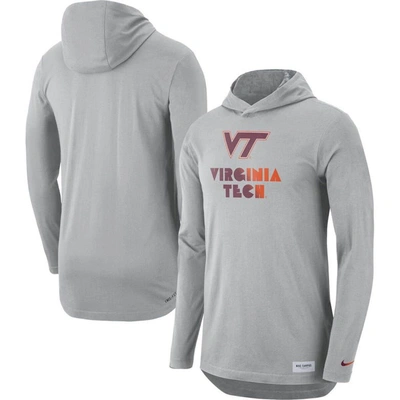 Nike Gray Virginia Tech Hokies Campus Performance Hoodie Long Sleeve T-shirt