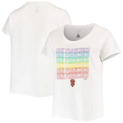 Profile White San Francisco Giants Plus Size Pride Scoop Neck T-shirt