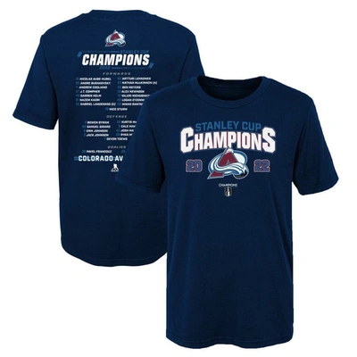 Fanatics Kids' Preschool  Branded Navy Colorado Avalanche 2022 Stanley Cup Champions Roster T-shirt