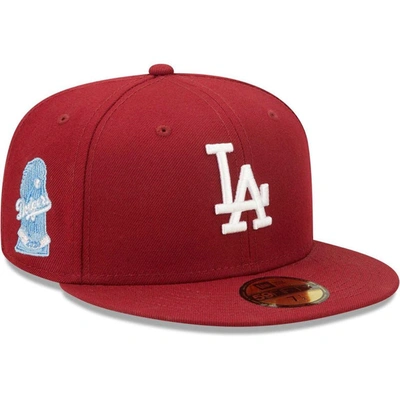 New Era Cardinal Los Angeles Dodgers 2020 World Series Air Force Blue Undervisor 59fifty Fitted Hat