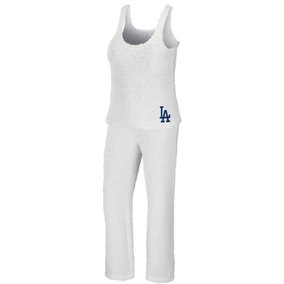 Wear By Erin Andrews Cream Los Angeles Dodgers Plus Size Cozy Scoop Neck Tank Top & Pants Set