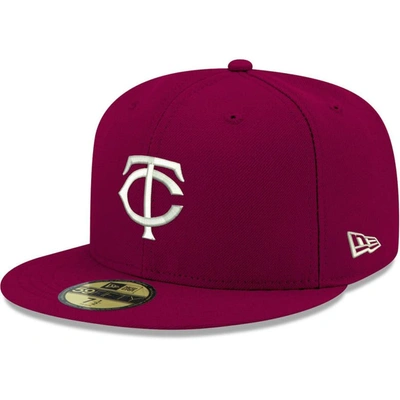 New Era Cardinal Minnesota Twins White Logo 59fifty Fitted Hat