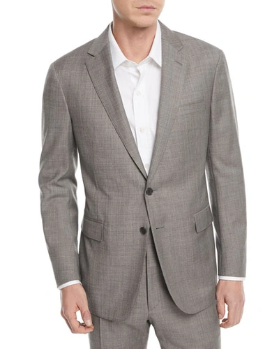 Ralph Lauren Sharkskin Two-piece Wool Suit In Light Gray