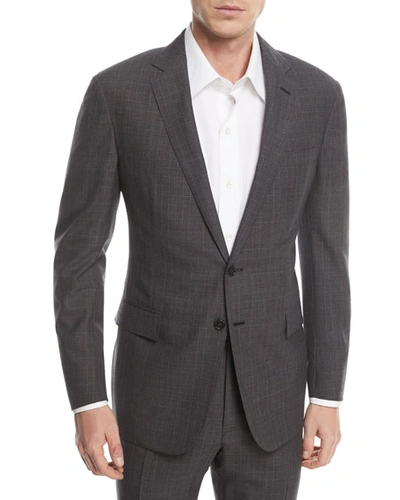 Ralph Lauren Two-piece Glen Plaid Wool Suit In Charcoal