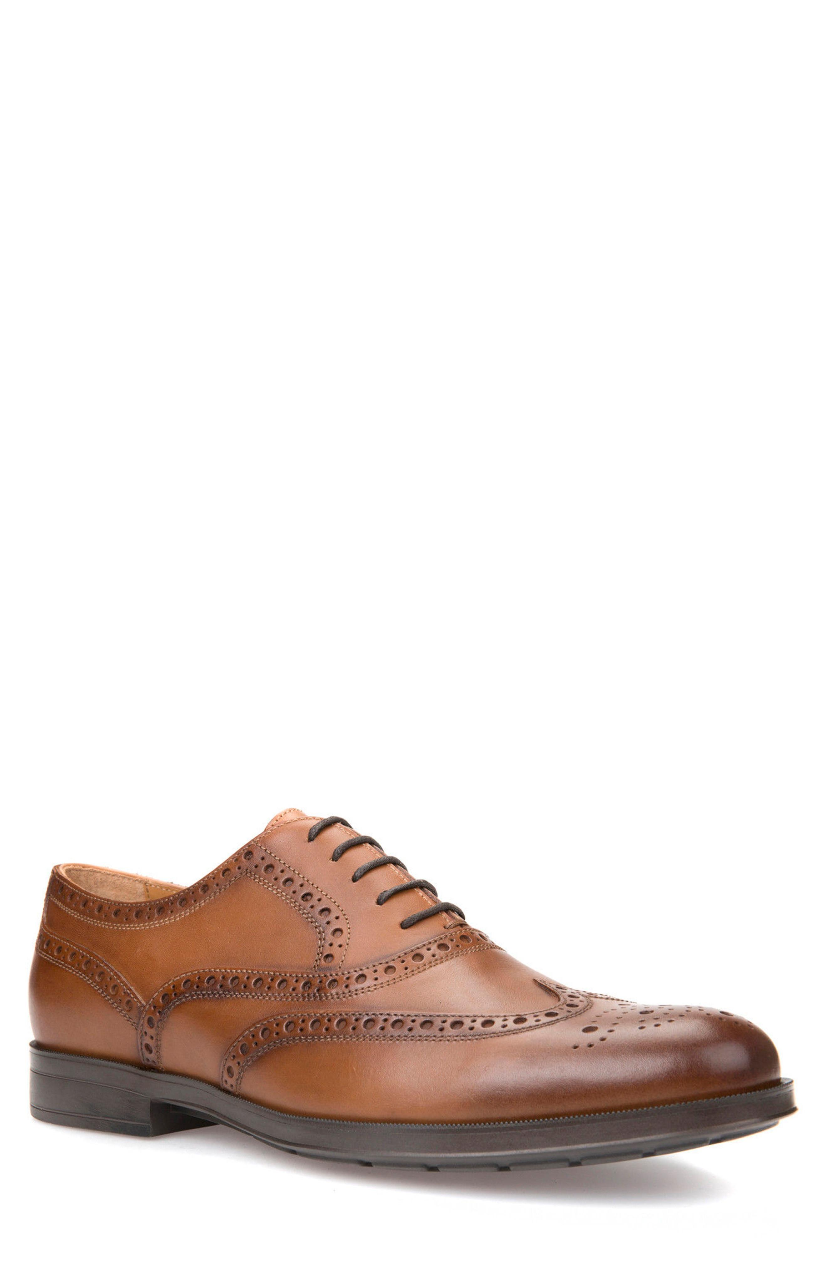 Geox Hilstone 2fit 2 Wingtip Oxford In Cognac Leather | ModeSens