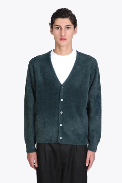 Stussy Shaggy Cardigan Petrol Green Chenille Cardigan - Shaggy