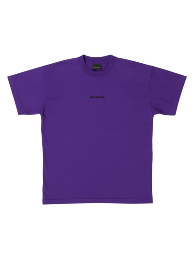 Balenciaga Medium Fit T-shirt In Deep Purple Black