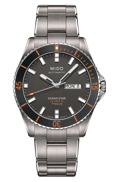 Mido Ocean Star Diver Bracelet Watch, 42mm In Anthracite