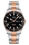 Mido Men's Swiss Automatic Ocean Star Captain V Two-tone Stainless Steel Bracelet Watch 42.5mm In Two Tone  / Black / Gold / Gold Tone / Rose / Rose Gold / Rose Gold Tone