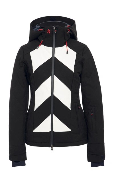 Perfect Moment Tignes Colorblocked Jacket In Black%2fwhite