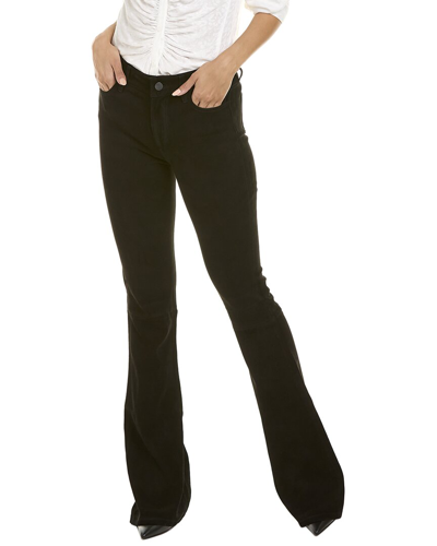 Paige Denim High Rise Suede Bell Canyon Pant In Black