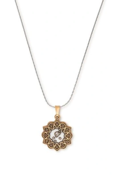 Alex And Ani Aries Expandable Pendant Necklace In Taurus/ Two-toned